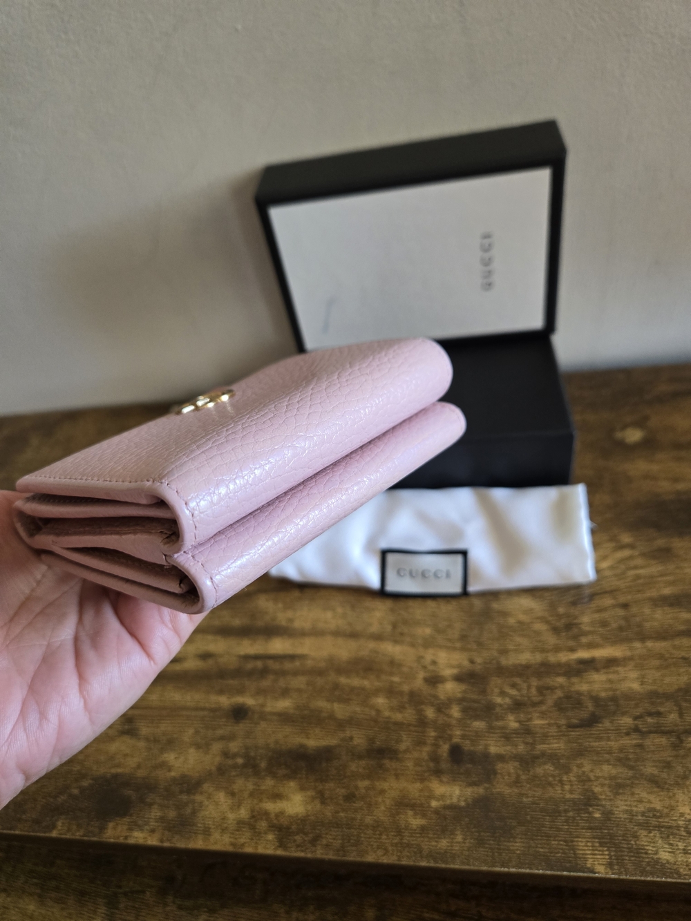 Gucci Pink Leather Small Wallet with Gold Hardware - Picture 6 of 9